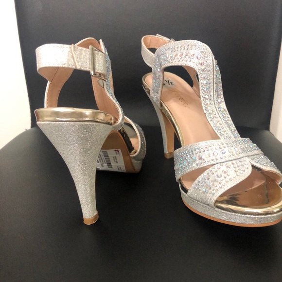 Forever Strappy Rhinestone glitter open toe heel - Picture 3 of 5